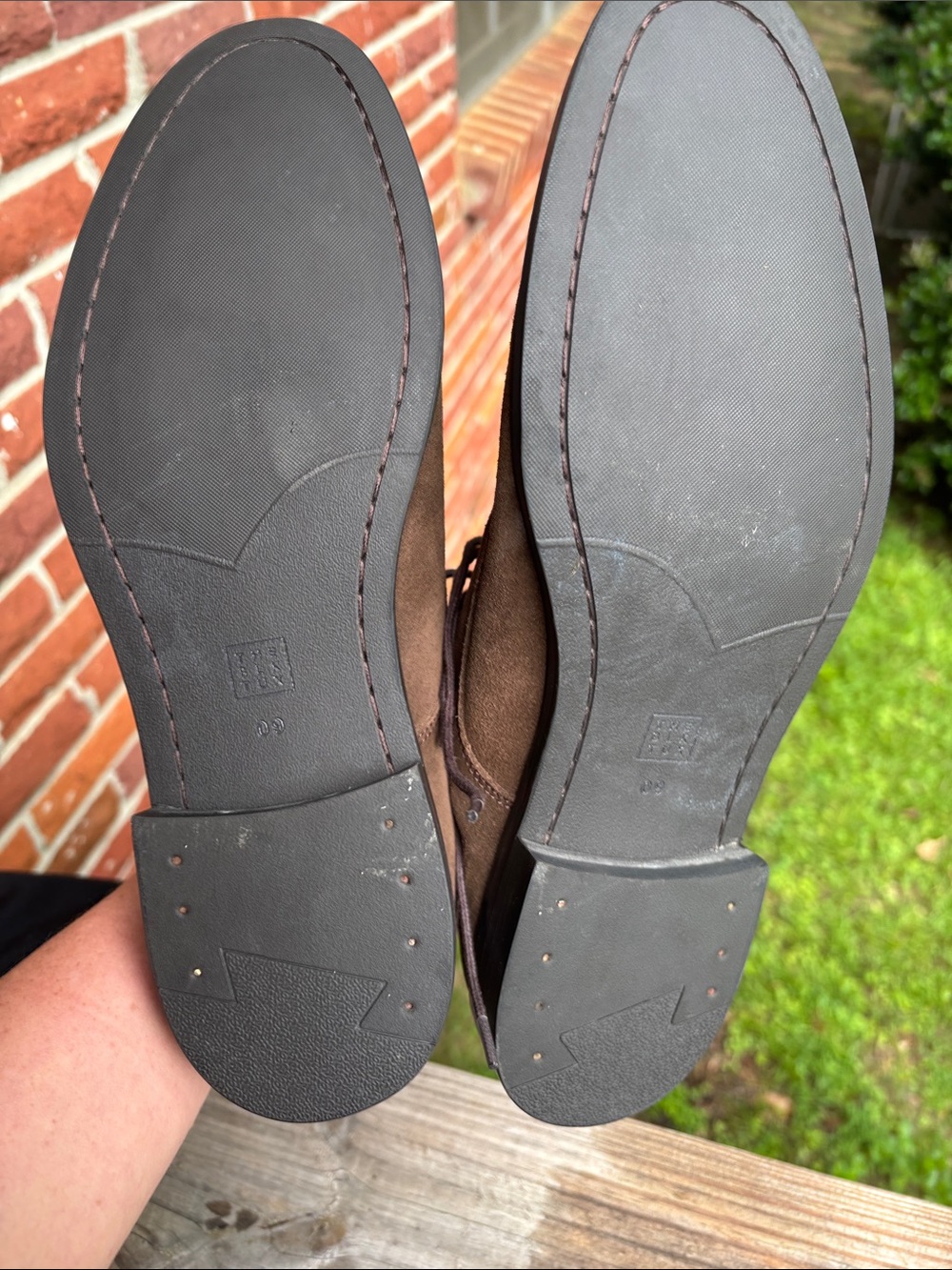 The Black Tux | Brown Suede Derby Dress Shoes | Size 9 - Picture 3 of 3